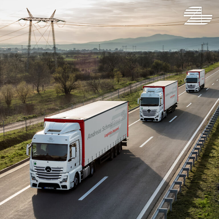 Trucks on the way to Romania